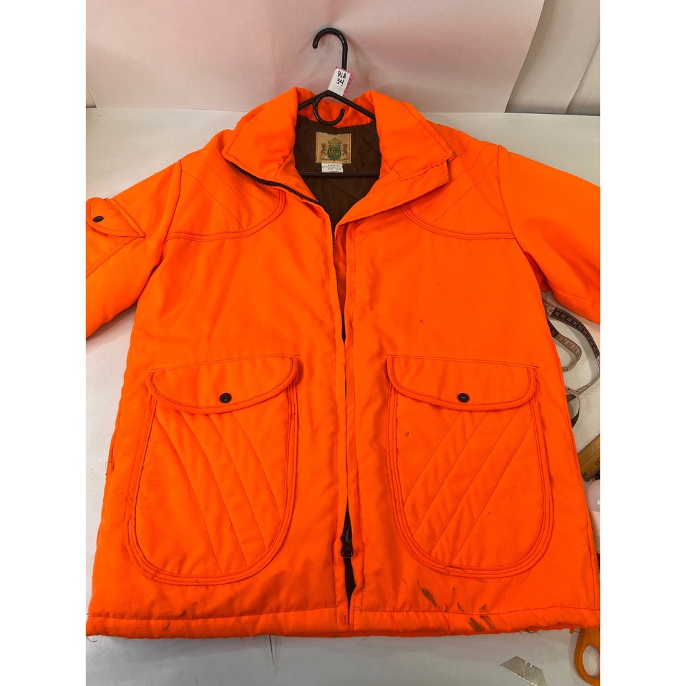 Vintage Ideal Products Blaze Orange Hunting Jacket Mens Large Quilted Lined 1991
